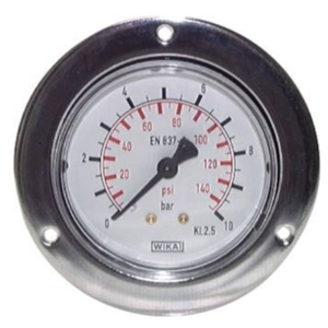 Pressure Clock 0-16 Bar 0..16 Bar (0..232 psi) Panel Mount Pressure Gauge Steel/Brass 40 mm Class 2.5 (Front