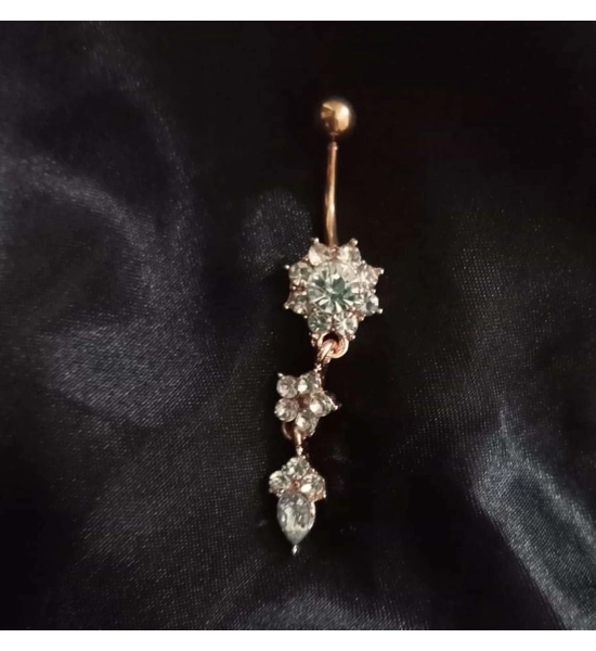 Lotus flower belly ring