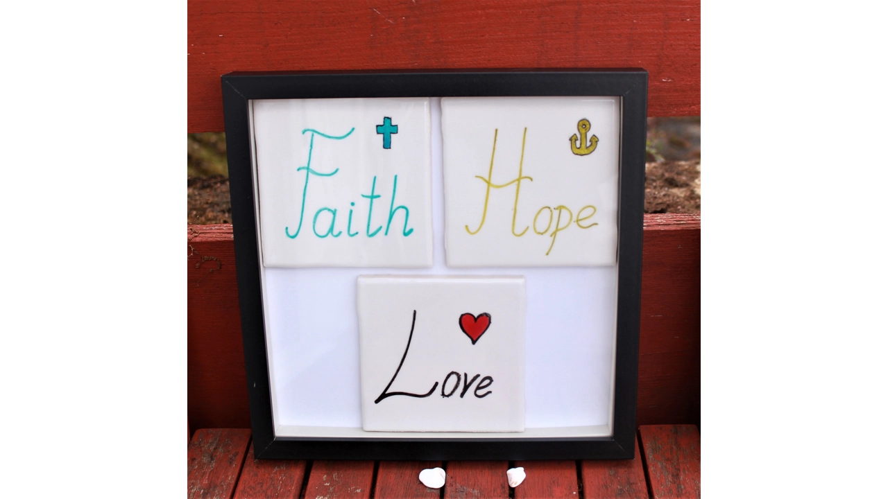 'Faith Hope Love' tiles