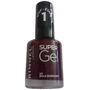 Rimmel Super Gel Nail Polish 211 Bold Burgundy 12ml