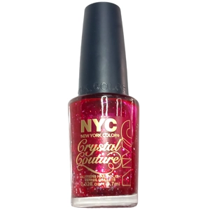 NYC Crystal Couture Nail Polish 012 Ruby Queen Red