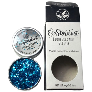 Body Glitter Eco Stardust Cyan Skies 6g Friendly Vegan Cosmetic Blue Bright