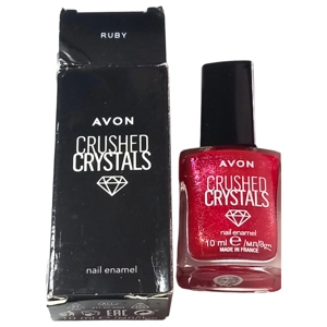Avon Nail Polish Varnish 10ml Ruby Red Crushed Crystals Enamel Colour Nails