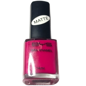 BYS Nail Polish Varnish 14ml N232 Matte Fuchsia Pink Colour Nails Mani Pedi