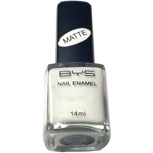 BYS Nail Polish Varnish 14ml N209 Matte White Colour Nails Manicure Pedi Tip