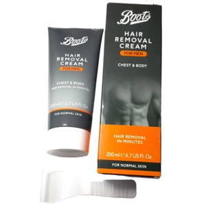 Boots Men Hair Removal Cream 1x200ml Chest Body Normal Ski..