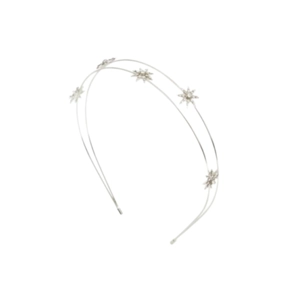 Boots Starburst Headband x1 Decorative Silver Hair Accessory Metal Sparkle Shine