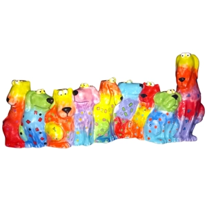 Studio DesignWorks Floppy Dog Design Hand Painted Novelty Menorah Jewish Candle Holder Hanukkah Reli