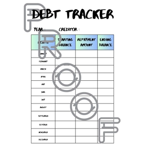 Debt Tracker Printable: Yearly Monthly Repayment Planner (PDF Download)