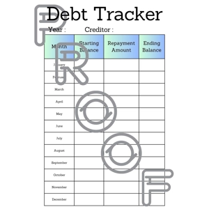 Debt Tracker Printable: Monthly Repayment Progress (PDF Download)