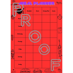 Red Weekly Meal Planner: Family Budget Template (PDF Digital Download)