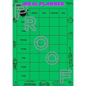 Weekly Meal Planner: Family Budget, Green Printable Template (PDF Digital Download)