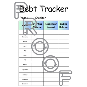 Debt Tracker Printable: Monthly Repayment Progress Record (PDF Download)