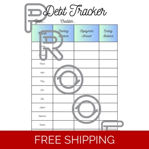 Debt Tracker Printable: Monthly Repayment Planner (Digital Download)