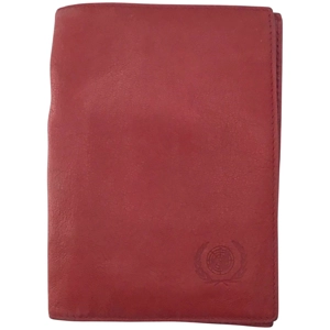Vintage United Nations Embossed Leather Travel Wallet Folding Red