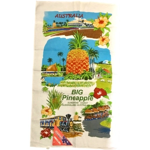 Vintage Australia Tea Towel: Big Pineapple Graphic Design 1990s