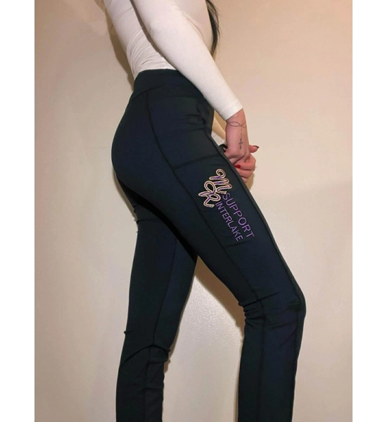Gold & Purple Embroidery Leggings