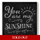 Black Tile Coasters - You Are My Sunshine (Set o..