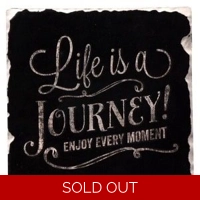 Black Tile Coasters - Life is a J..
