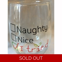 Naughty Or Nice Stemless Wine Glass