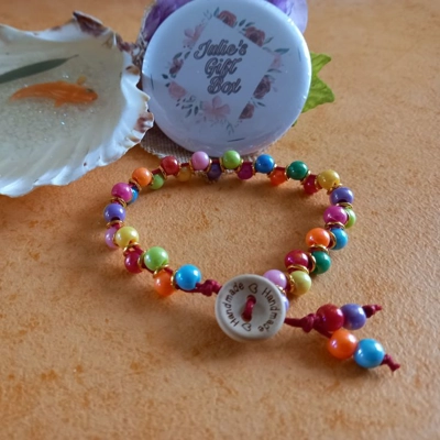 Double Stranded Button Bracelet - AB Shimmer Double Stranded Button Bracelet - AB Shimmer