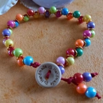 Double Stranded Button Bracelet - AB Shimmer Double Stranded Button Bracelet - AB Shimmer