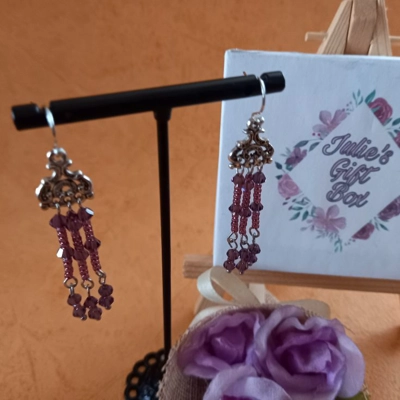 Amanda Crystal Earrings - Amethyst Amanda Crystal Earrings - Amethyst