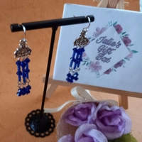 Amanda Crystal Earrings - Cobalt