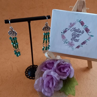 Amanda Crystal Earrings - Emerald Amanda Crystal Earrings - Emerald