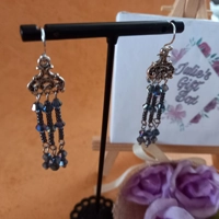 Amanda Crystal Earrings - Hematite