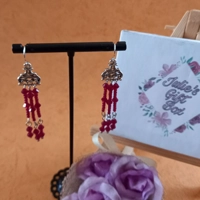 Amanda Crystal Earrings - Ruby