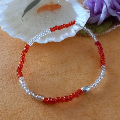 Anklet - Red and White Anklet - Red and White