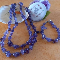 Anya Necklace & Bracelet Set - Dark Amethyst
