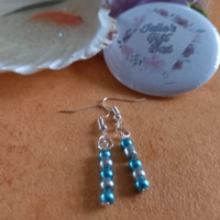 Arctic Blue Earrings - 4mm Blue and Silver