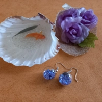 Bauble Earrings - Iridescent Lilac Stars