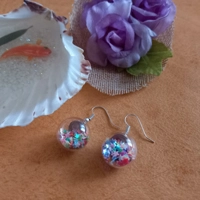 Bauble Earrings - Iridescent Multicoloured Stars