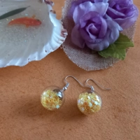 Bauble Earrings - Iridescent Yellow Stars