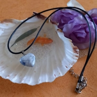 Blue and White Marble Heart Pendant