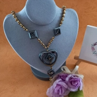 Brianna Hematite Necklace - Gold