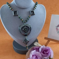 Brianna Hematite Necklace - Green