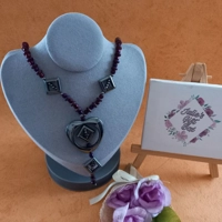 Brianna Hematite Necklace - Purple