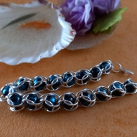 Caged Bead Bracelet - Brushed  Arctic Blue