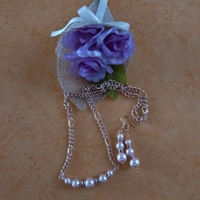 Camilla Necklace & Earrings Set - Rose Pink