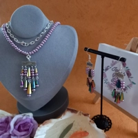Carmen Cone Necklace & Earrings - Rainbow