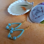 Catherine Drop Hoop Earrings - Aqua Catherine Drop Hoop Earrings - Aqua