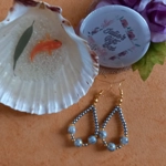 Catherine Drop Hoop Earrings - Grey Catherine Drop Hoop Earrings - Grey