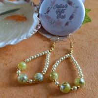 Catherine Drop Hoop Earrings - Lemon