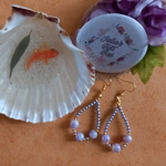 Catherine Drop Hoop Earrings - Lilac Catherine Drop Hoop Earrings - Lilac