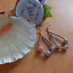 Catherine Drop Hoop Earrings - Lilac Catherine Drop Hoop Earrings - Lilac