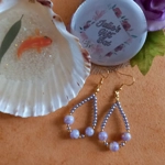 Catherine Drop Hoop Earrings - Lilac Catherine Drop Hoop Earrings - Lilac